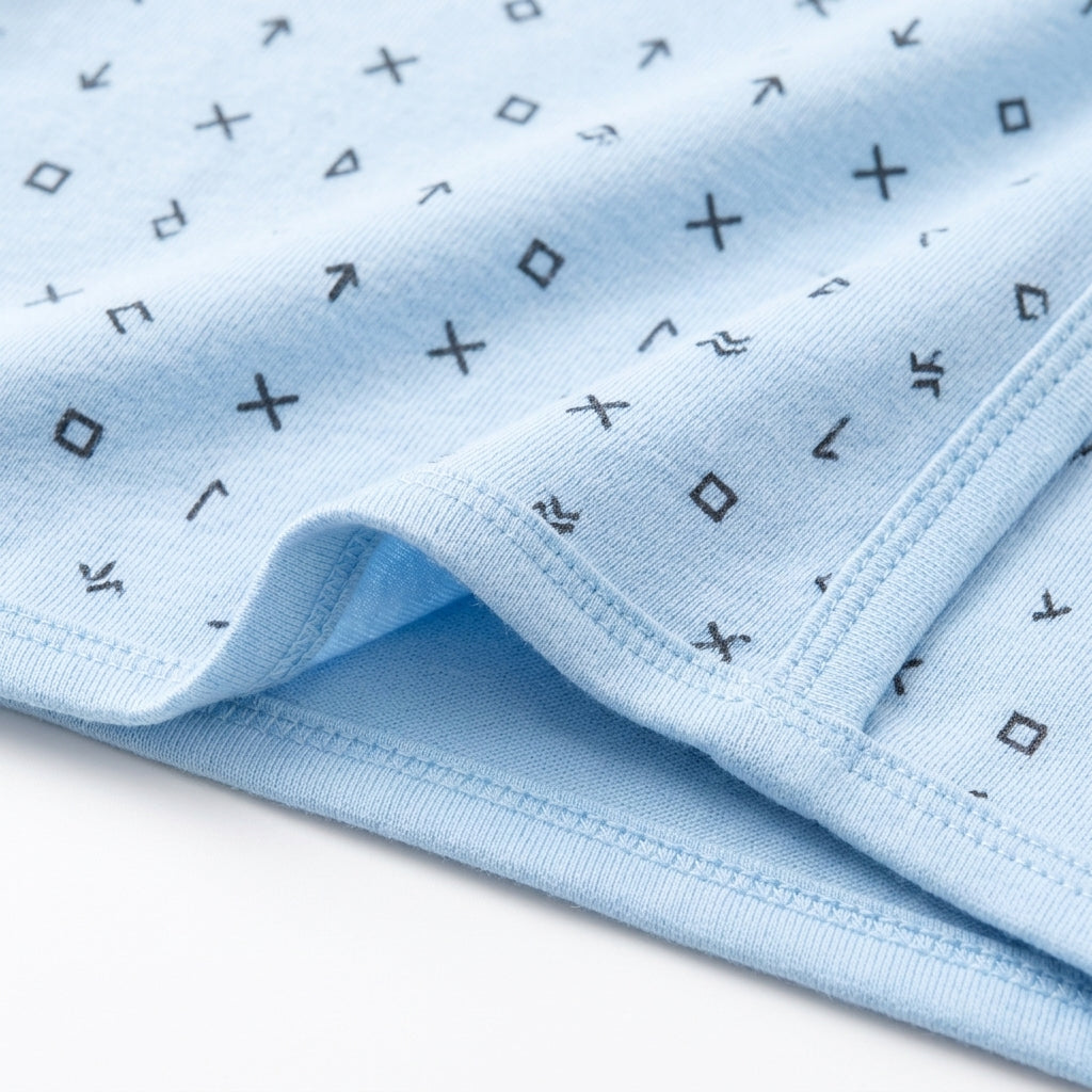 SOFT FABRIC BABY SWADDLE WRAP SKY BLUE MICKEY & HEART PRINT KIDZO