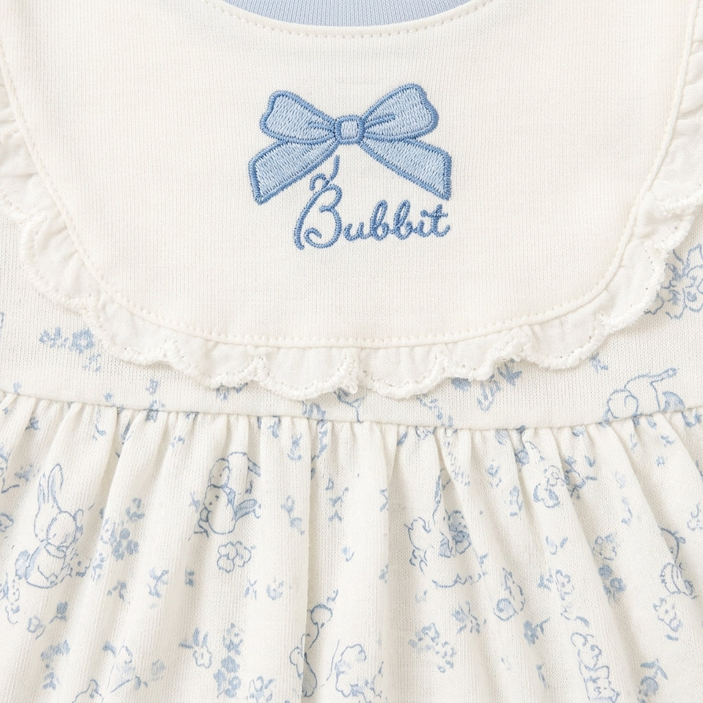 IMPORTED PREMIUM BABY GIRLS SOFT SUMMER SET WHITE FLORAL FROCK STYLE TOP & BLOOMER