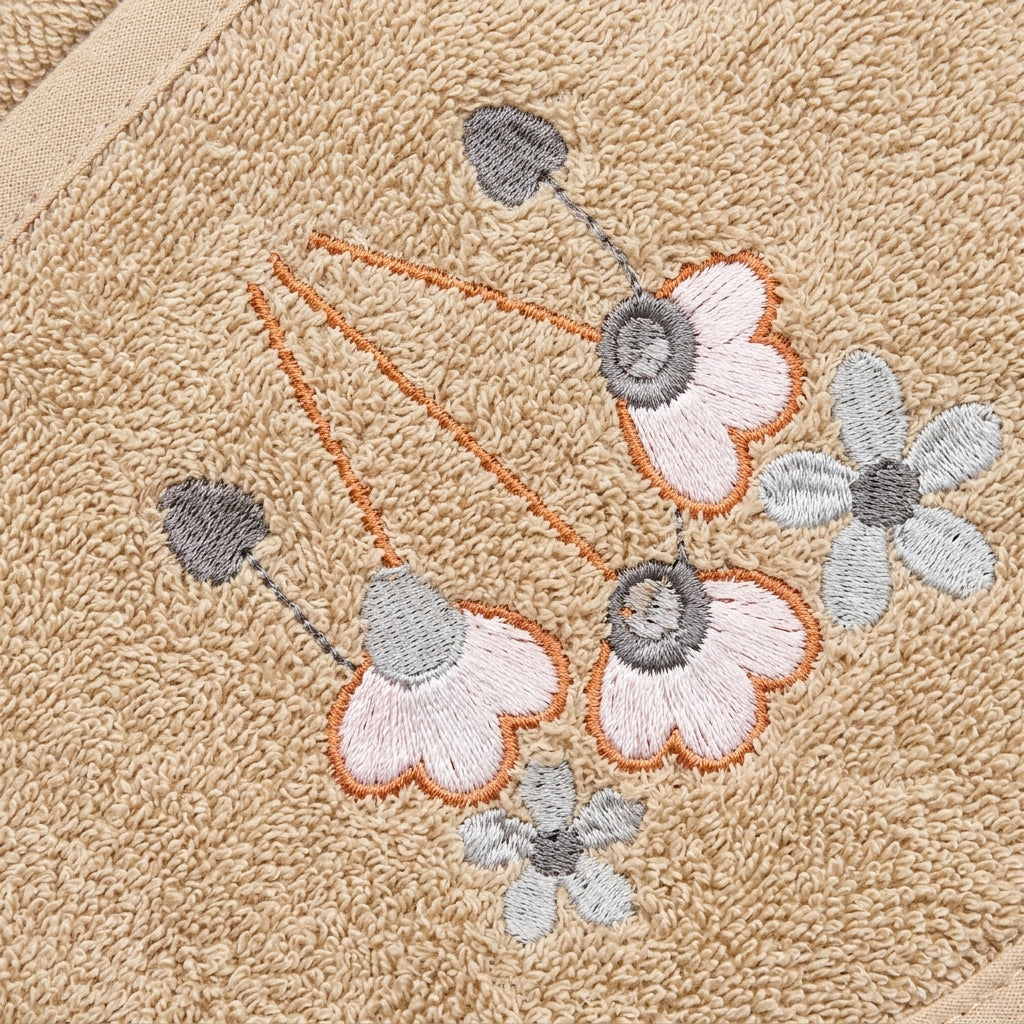 SENIORS BABY BATH TOWEL FLOWER SKIN BROWN