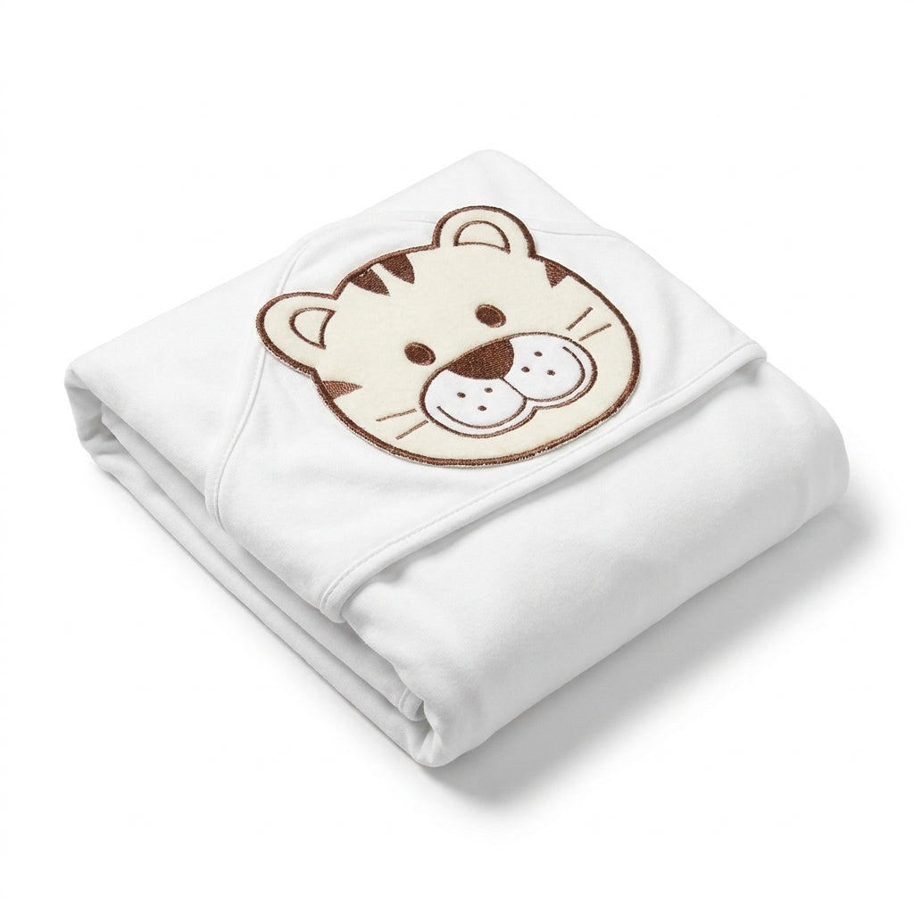 Baby Wrapping Sheet - Cat, White | Montaly