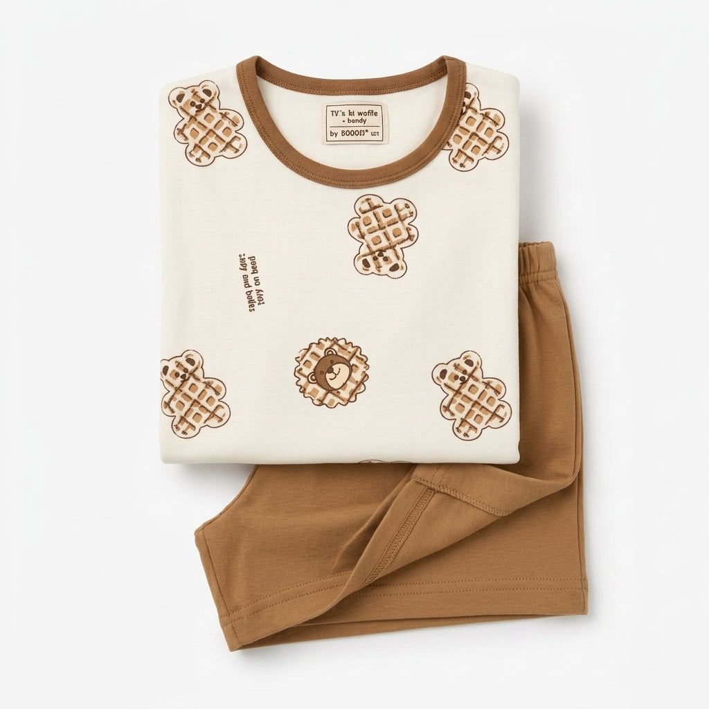 Imported Baby Cotton T-Shirt & Shorts - Teddy Print