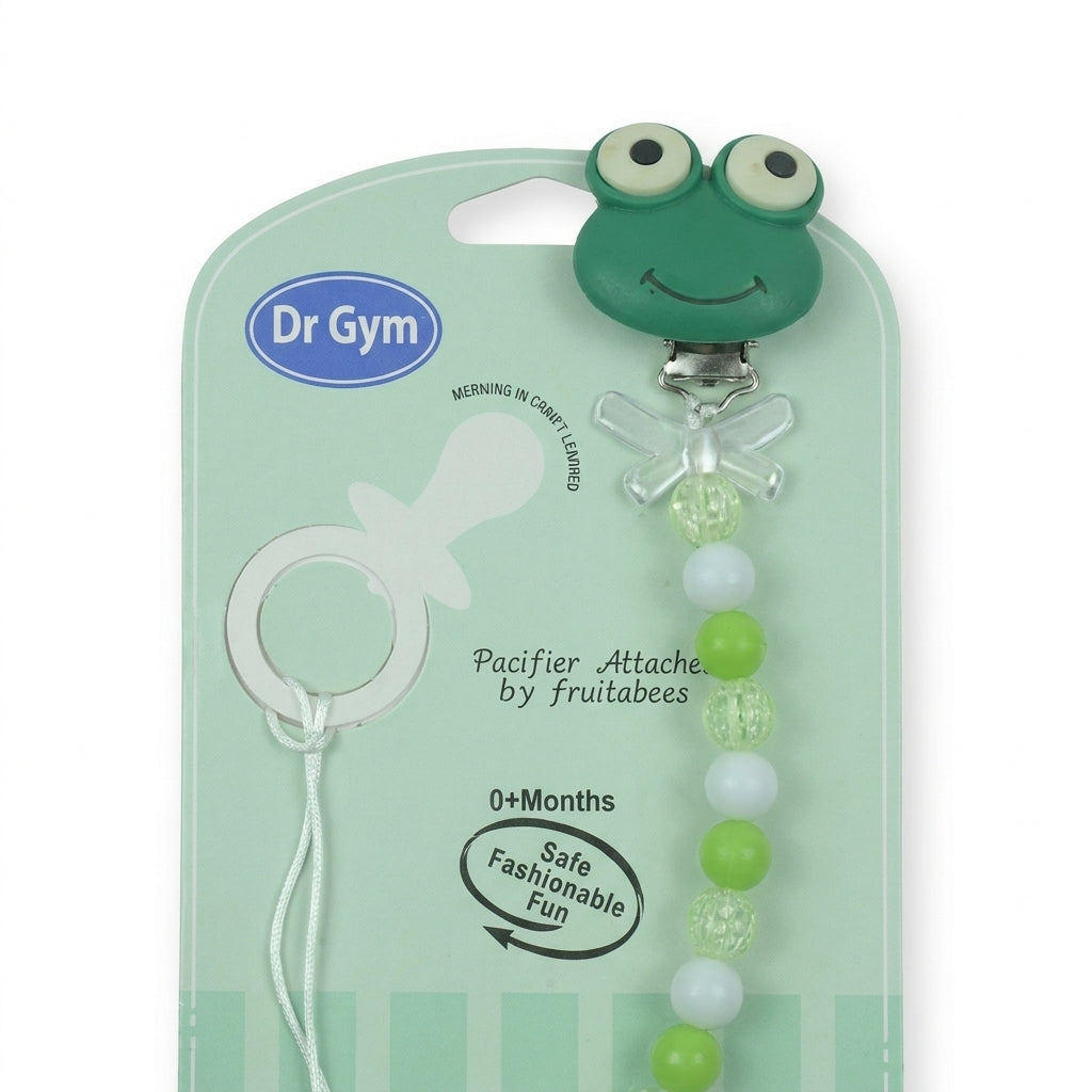 BABY PACIFIER CHAIN HOLDER FROG GREEN