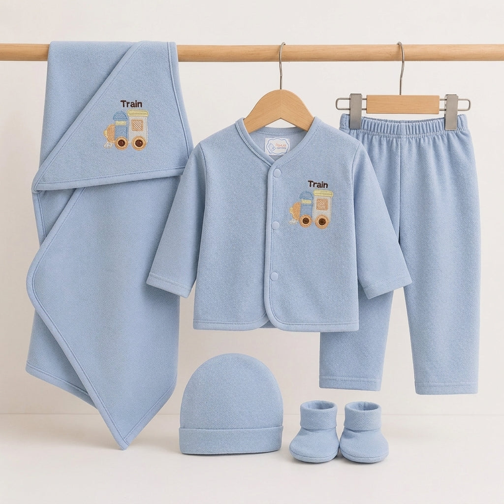BABY SUIT 5 PIECES SET BLUE COLOR KOTRAI