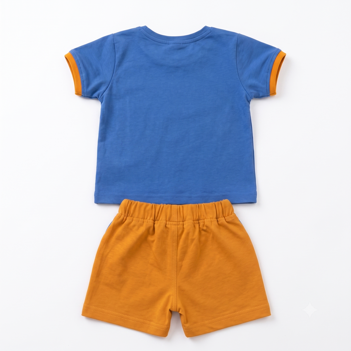 Imported Fabric Super Mario Summer Outfit - Orange & Blue