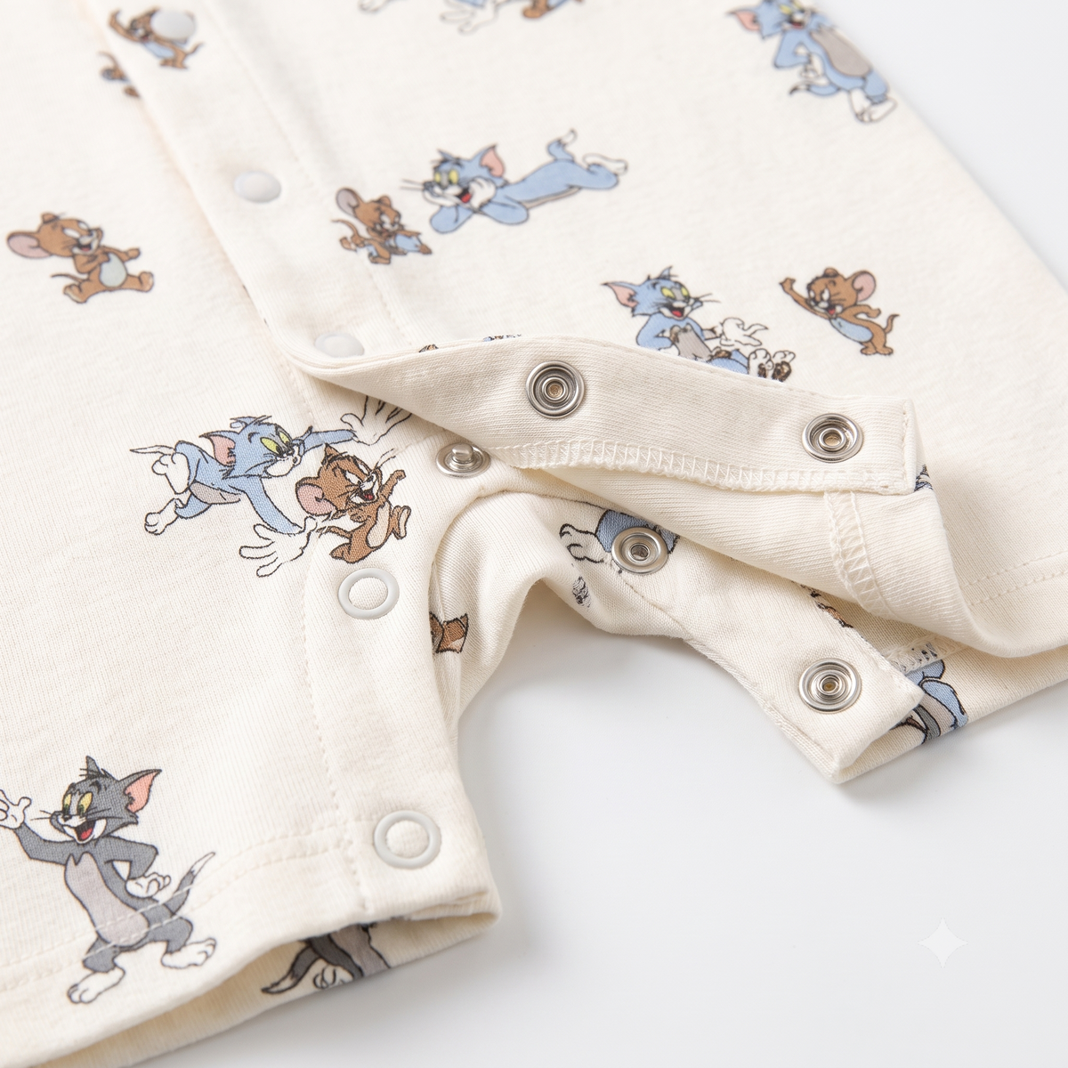 Baby Cotton Rompers 3-Pack, Sky Blue Tom & Jerry Print