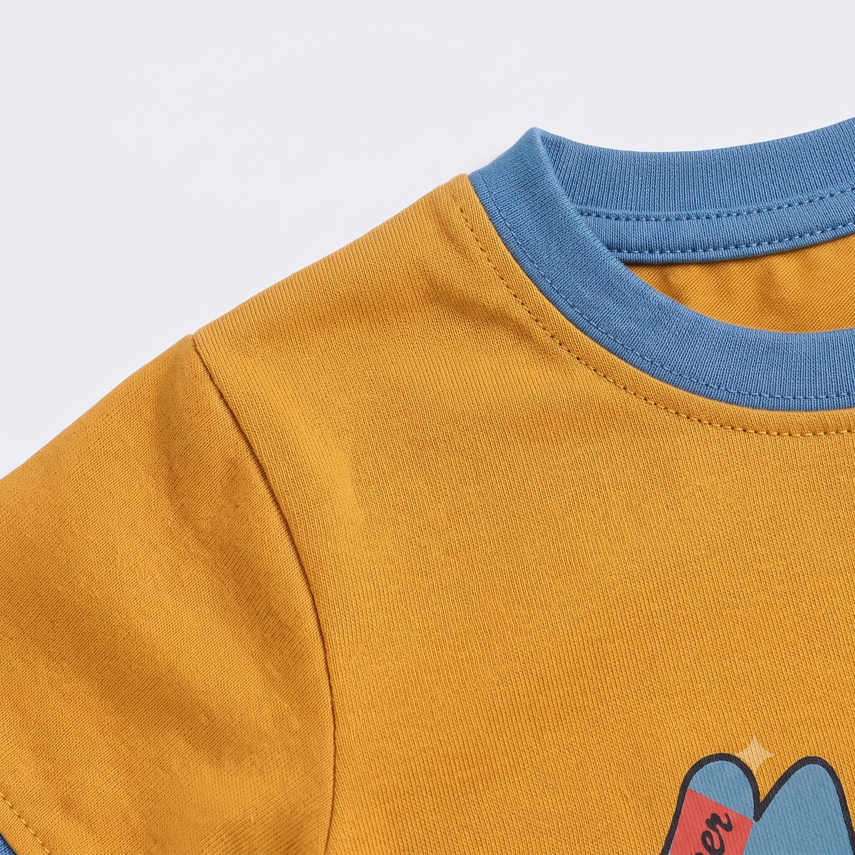 Imported Fabric Mario Summer Outfit - Orange & Blue