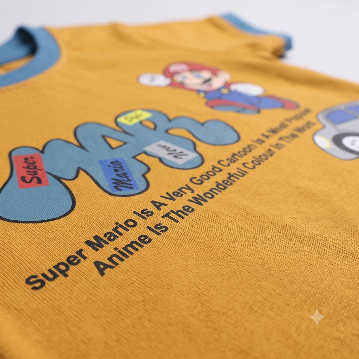 Imported Fabric Mario Summer Outfit - Orange & Blue