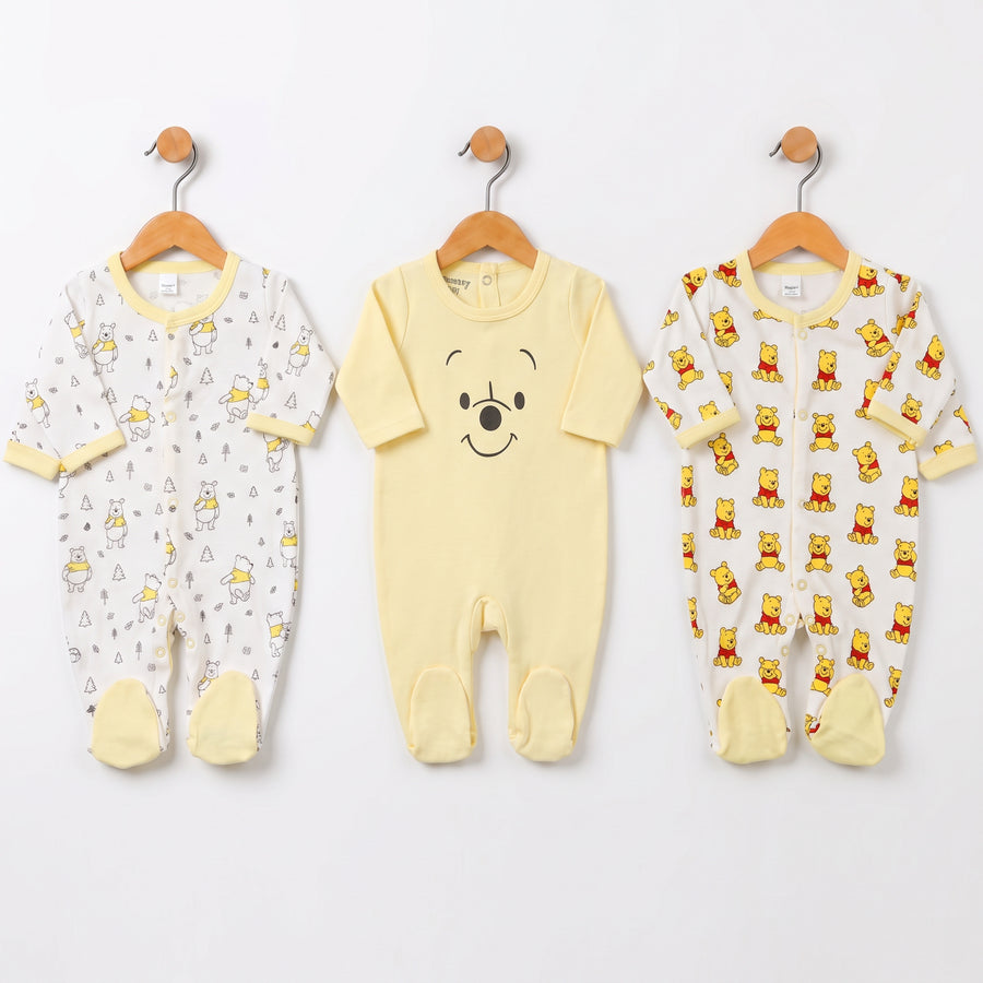 Baby Winter Footed Rompers 3-Pack | Winnie the Pooh – Yellow