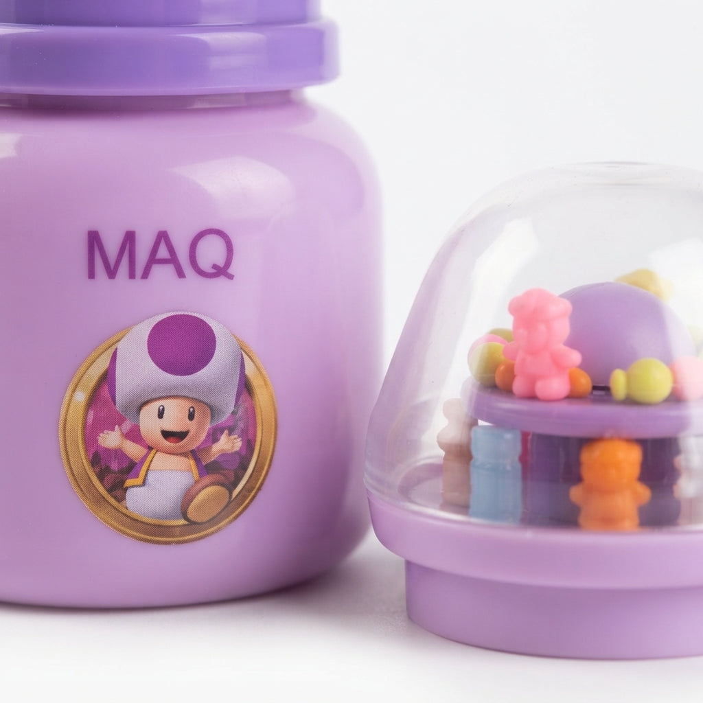 BABY FEEDING BOTTLE RATTLE CAP PURPLE MAQ