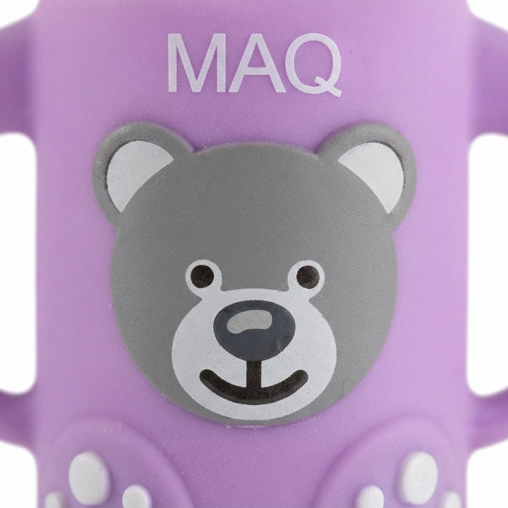 BABY FEEDING GLASS BOTTLE BEAR PURPLE MAQ
