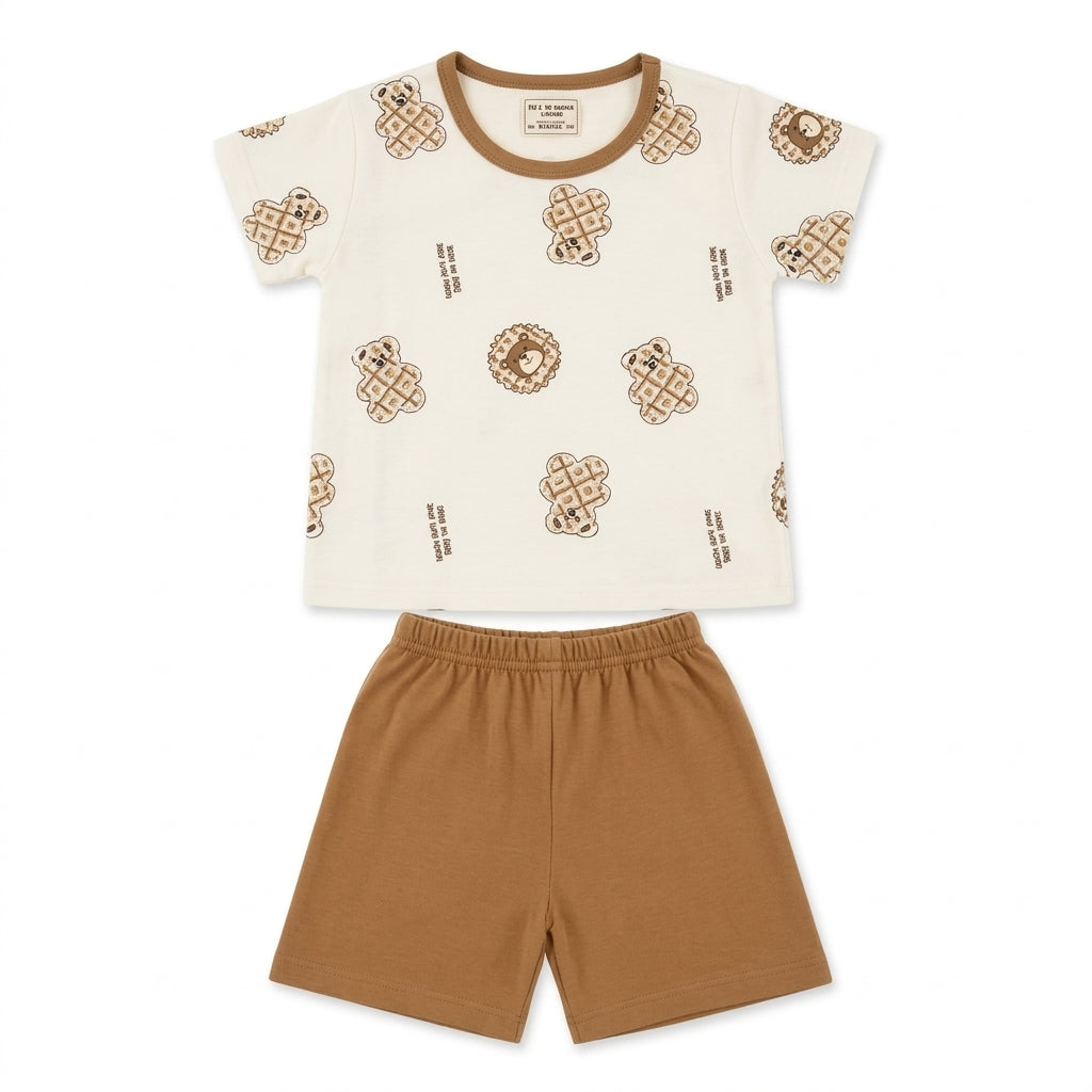 Imported Baby Cotton T-Shirt & Shorts - Teddy Print