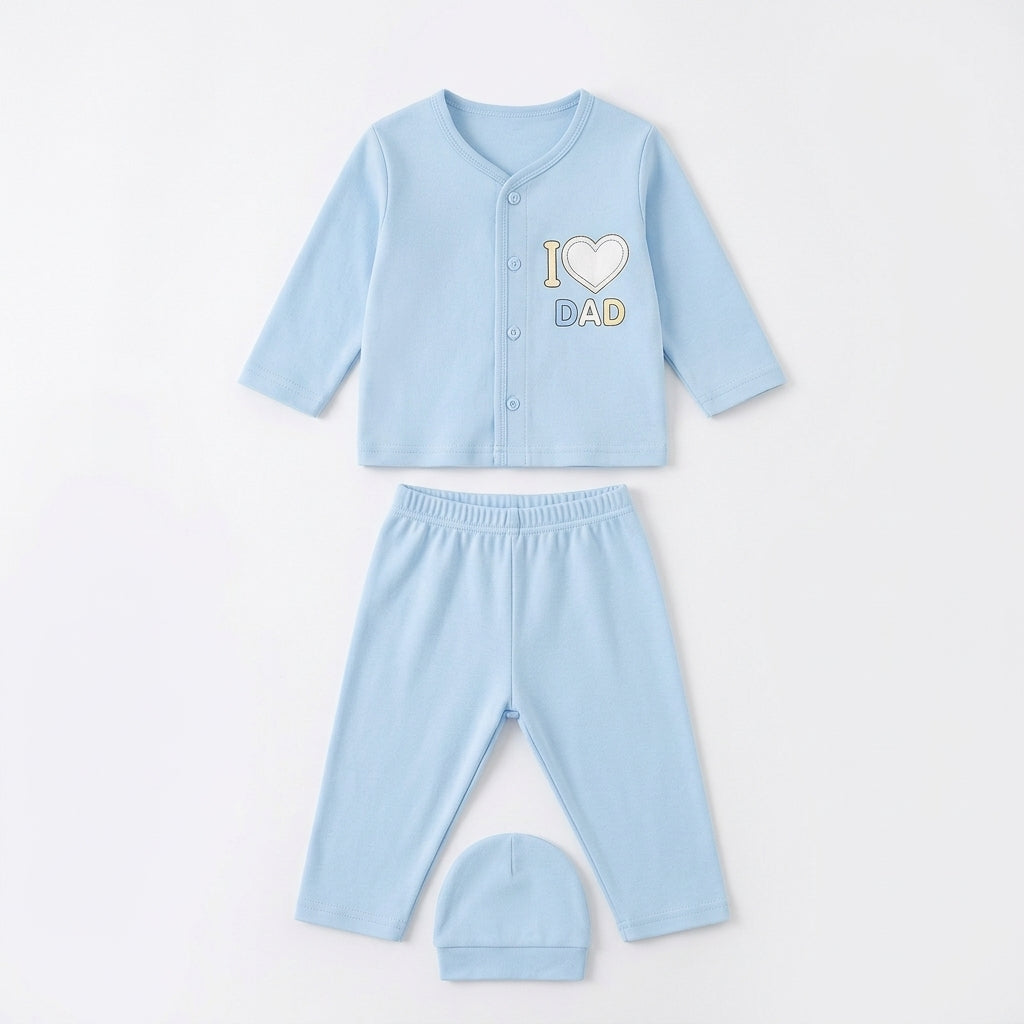 3 Piece Bodysuit Pack of 3 Multi Color Love Mom and Dad