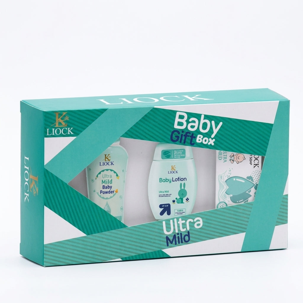 LIOCK BABY GIFT BOX 3IN1 GREEN