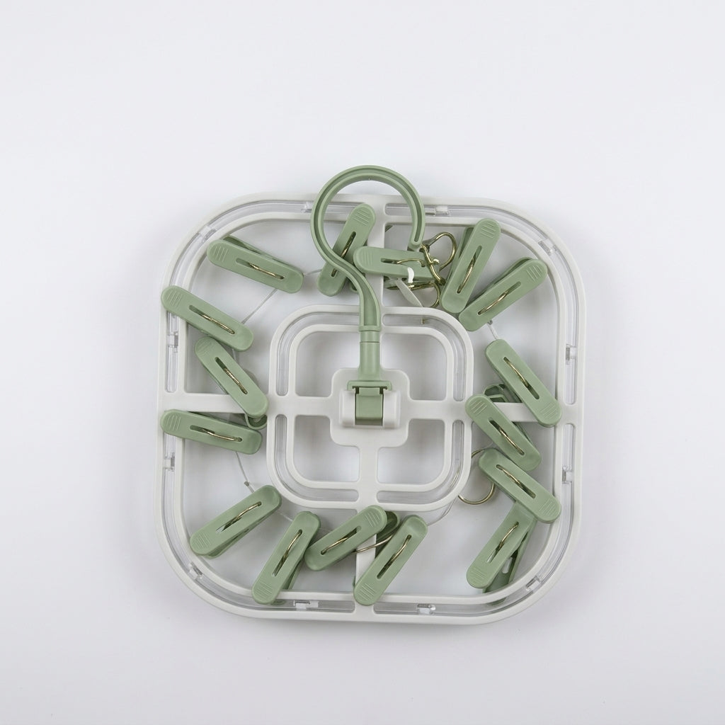 Green Edition Multi Use Laundry Hanger 16 Heavy-Duty Clips 360° Rotating