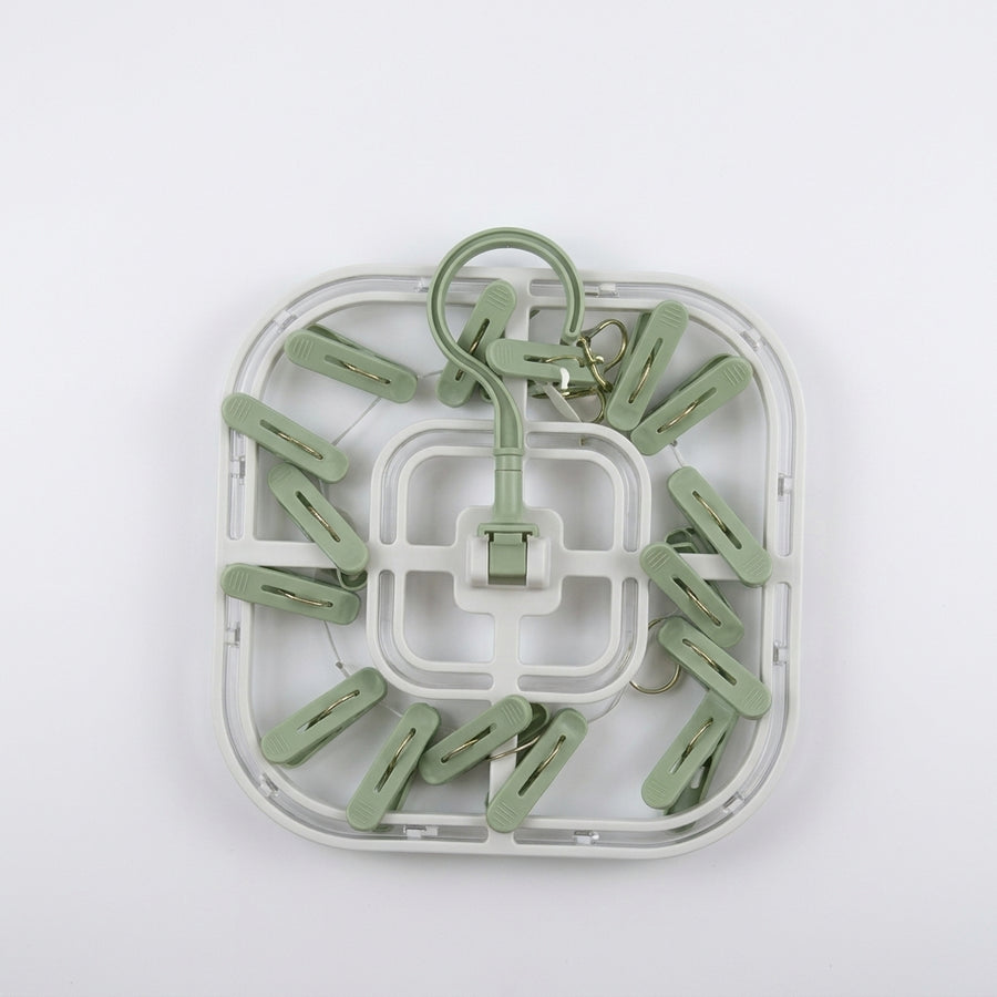 Green Edition Multi Use Laundry Hanger 16 Heavy-Duty Clips 360° Rotating