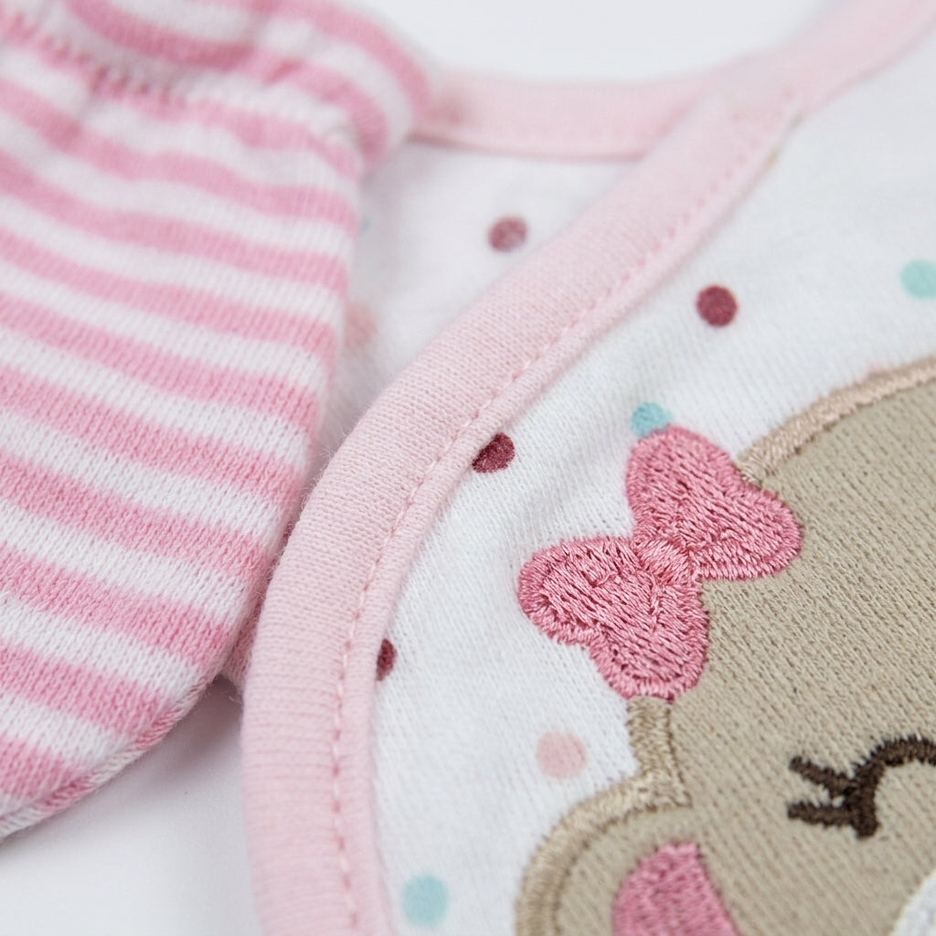 BABY Bib SET 3PCS BEAR PINK