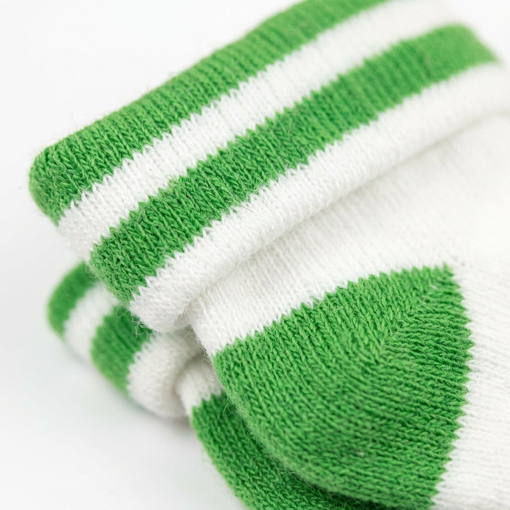 BABY STRIPED COTTON SOCKS PACK OF 2 (GREEN & YELLOW)(0-3M)