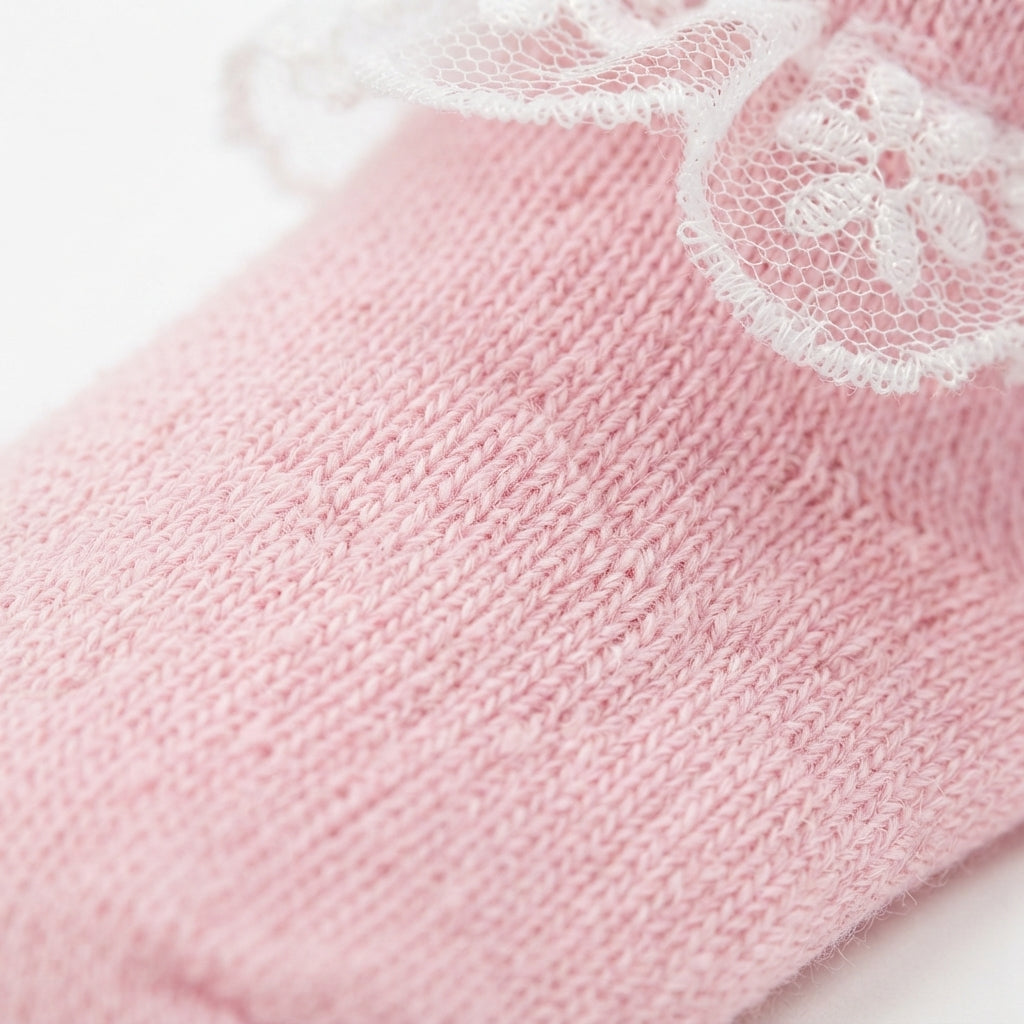 CARTERS IMPORTED 3 PIECE BABY GIRLS FLORAL RUFFLE SOCKS SET SIZE 12M