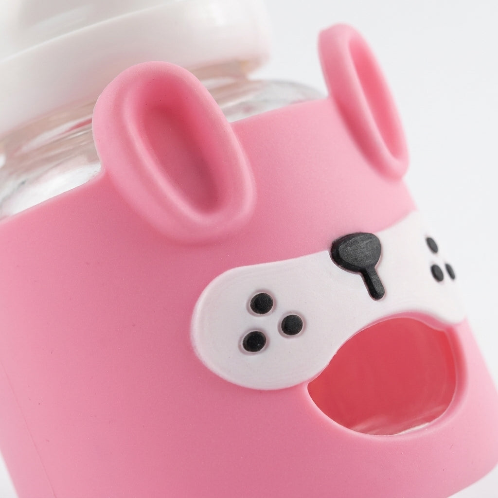 BABY GLASS FEEDER UNICORN PINK
