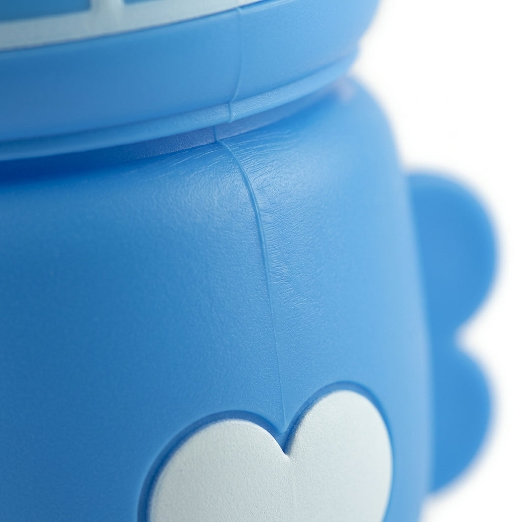 BABY GLASS FEEDER FOOTBALL BLUE