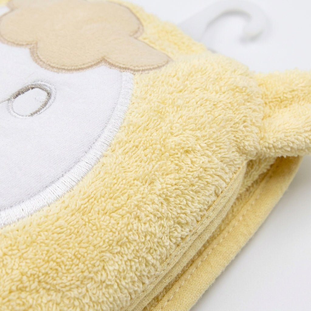 BABY BATH TOWEL SHEEP YELLOW