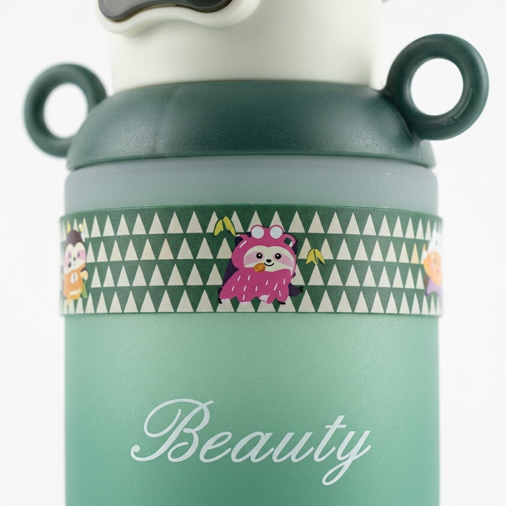 BABY STRAW SIPPER BEAR CAP GREEN