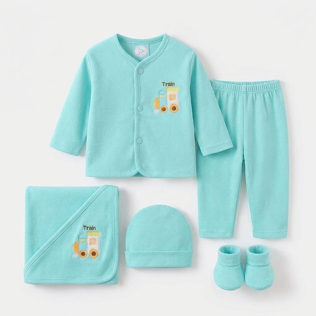 BABY SUIT 5 PIECES SET CYAN COLOR KOTRAI