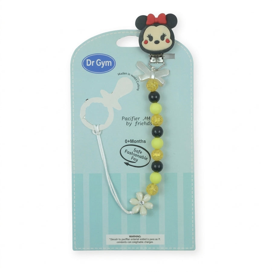 BABY PACIFIER CHAIN HOLDER MICKEYMOUSE YELLOW