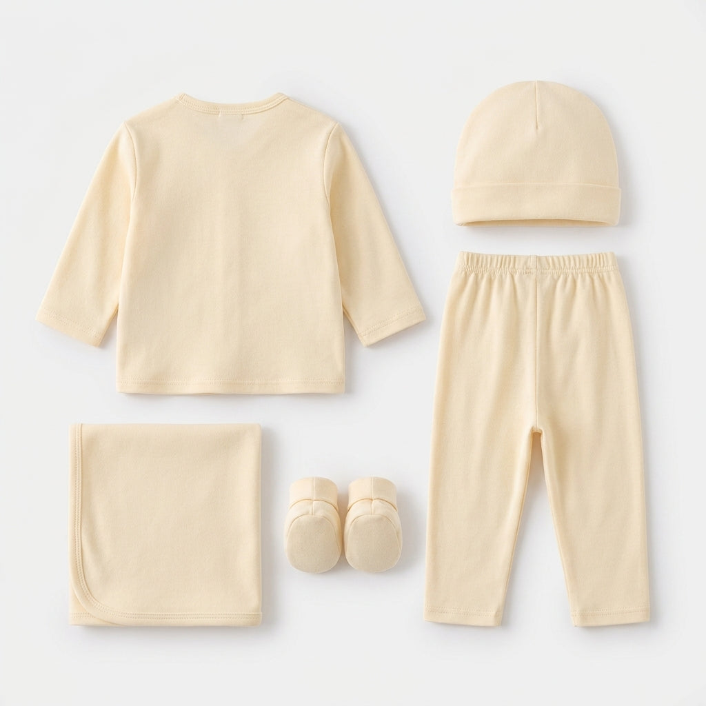 BABY SUIT 5 PIECES SET SKIN COLOR BEAR EMB KOTRAI