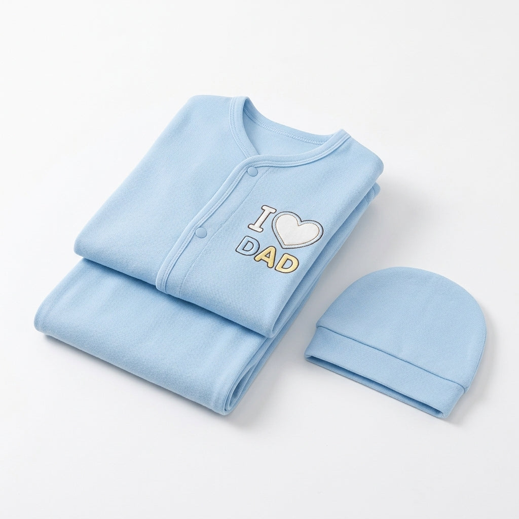 3 Piece Bodysuit Pack of 3 Multi Color Love Mom and Dad