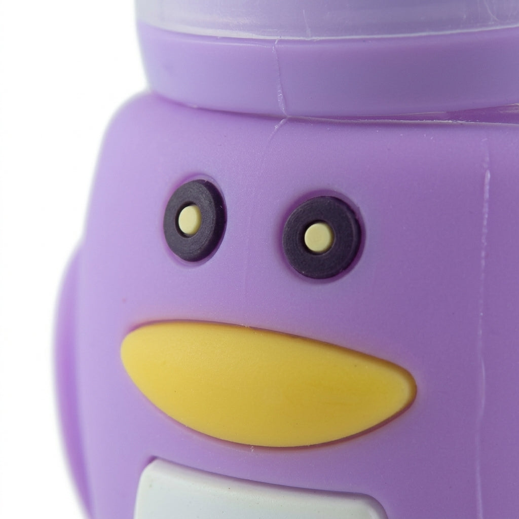 BABY GLASS FEEDER PENGUIN PURPLE