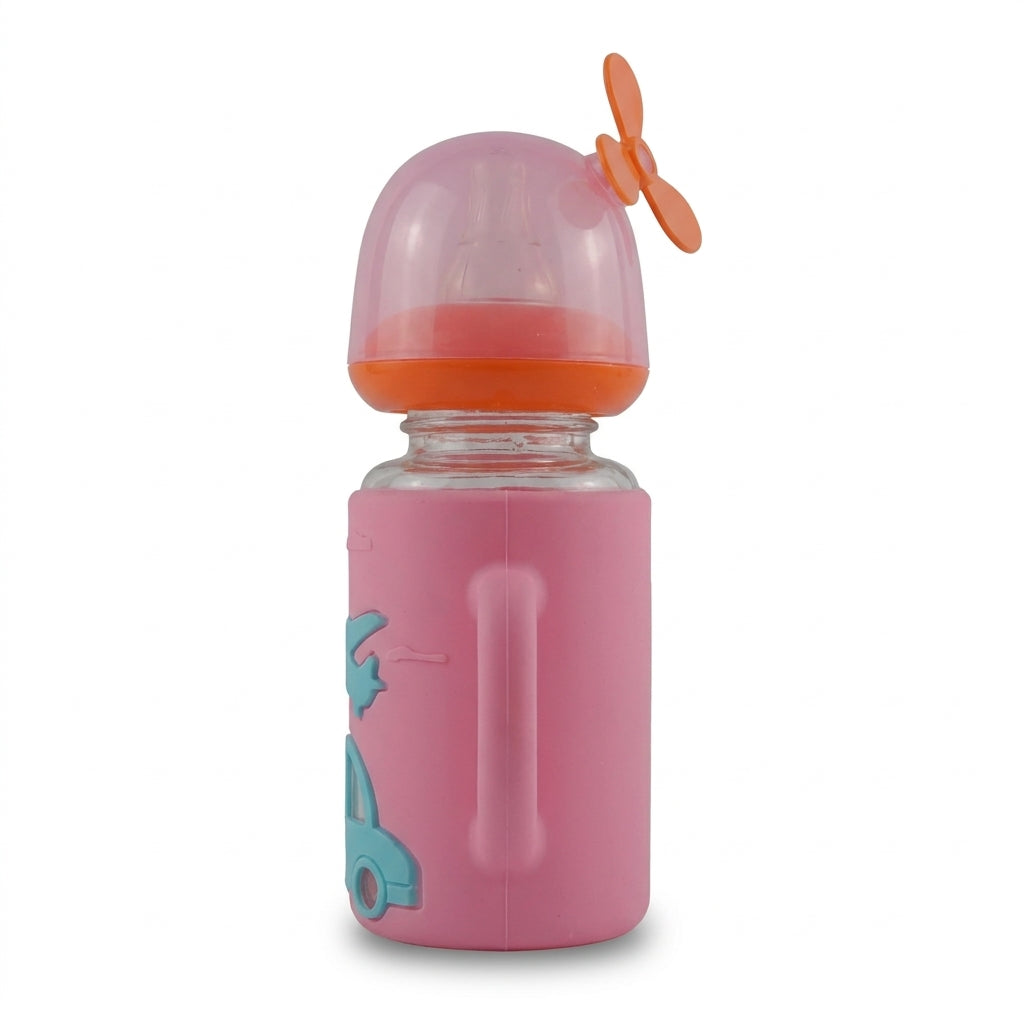 BABY GLASS FEEDER FAN CAP PINK YES