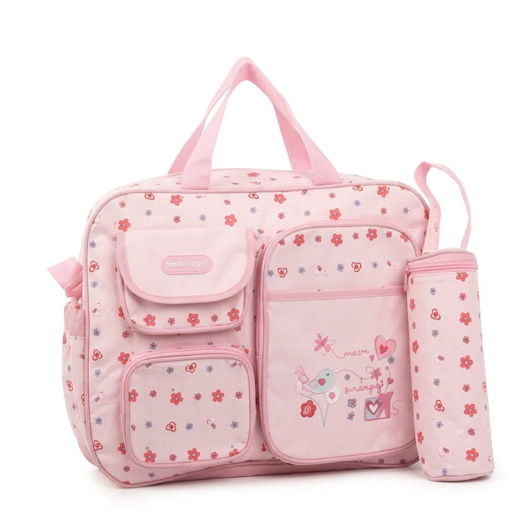 Baby Bag 3-Pocket Pink