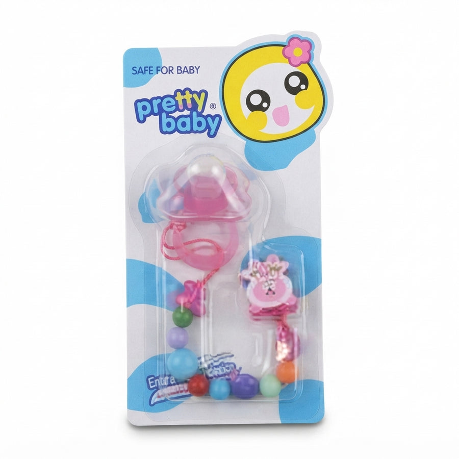 BABY PACIFIER SILICONE WITH CHAIN LIGHT PURPLE