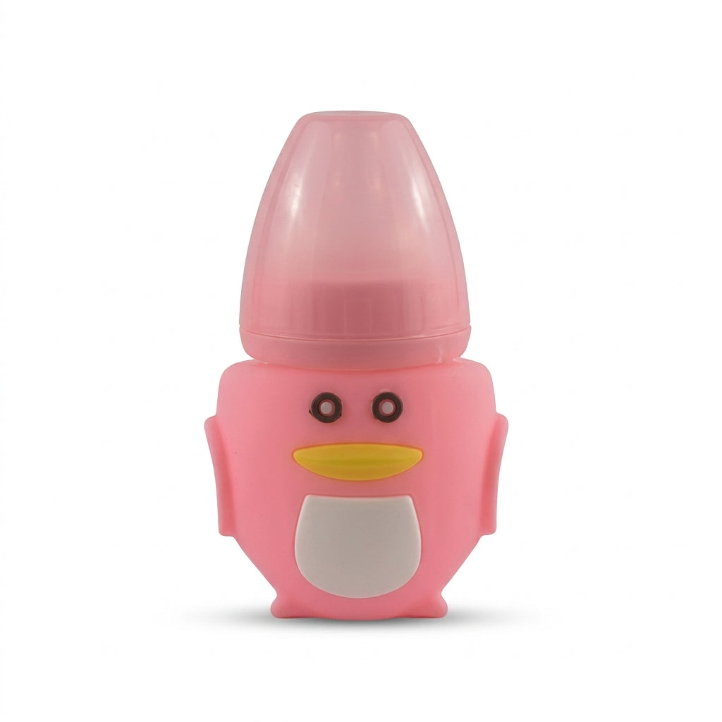 BABY GLASS FEEDER PENGUIN PINK