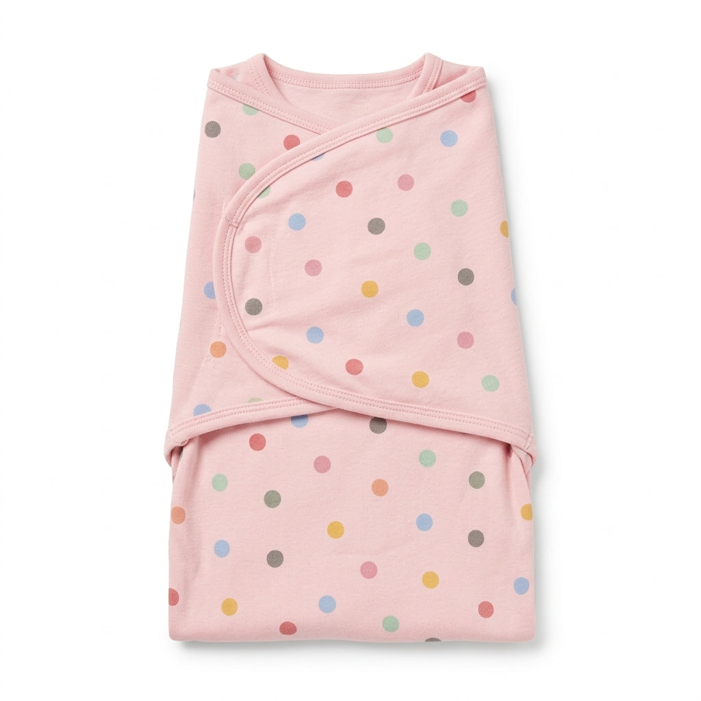 BABY ADJUSTABLE SWADDLE DOTED PINK KIDZO