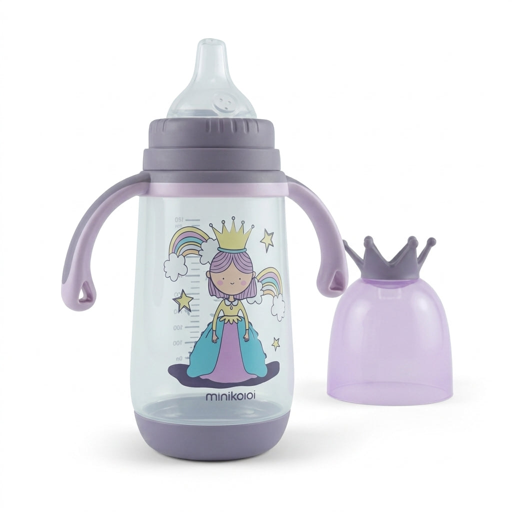 baby feeder king cap printed purple 330ml