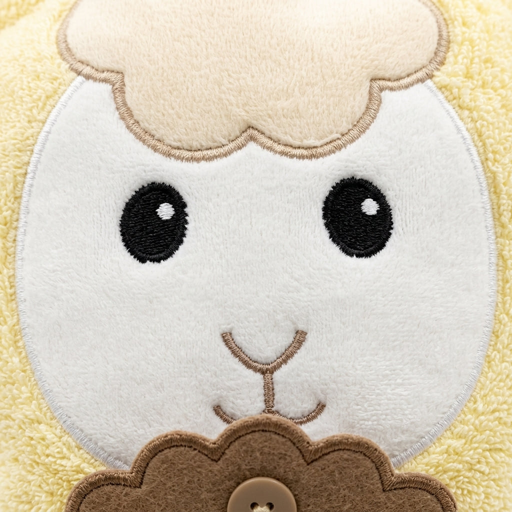 BABY BATH TOWEL SHEEP YELLOW