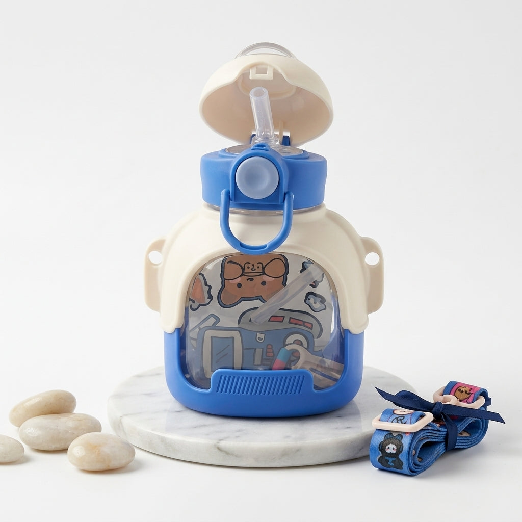 BABY STRAW SIPPER BEAR BLUE