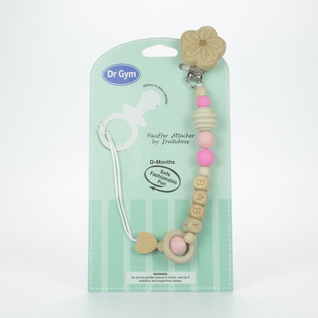 BABY WOODEN CHAIN PINK