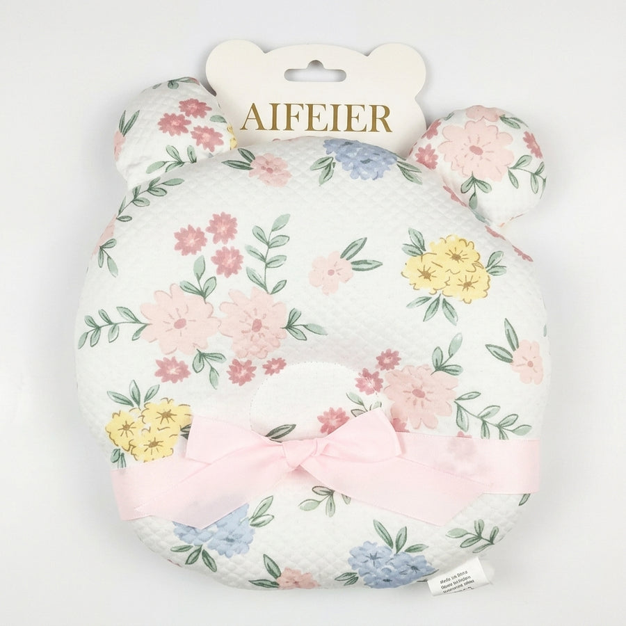 AIFEIER PREMIUM BREATHABLE BABY HEAD SHAPING PILLOW FLORAL PRINT