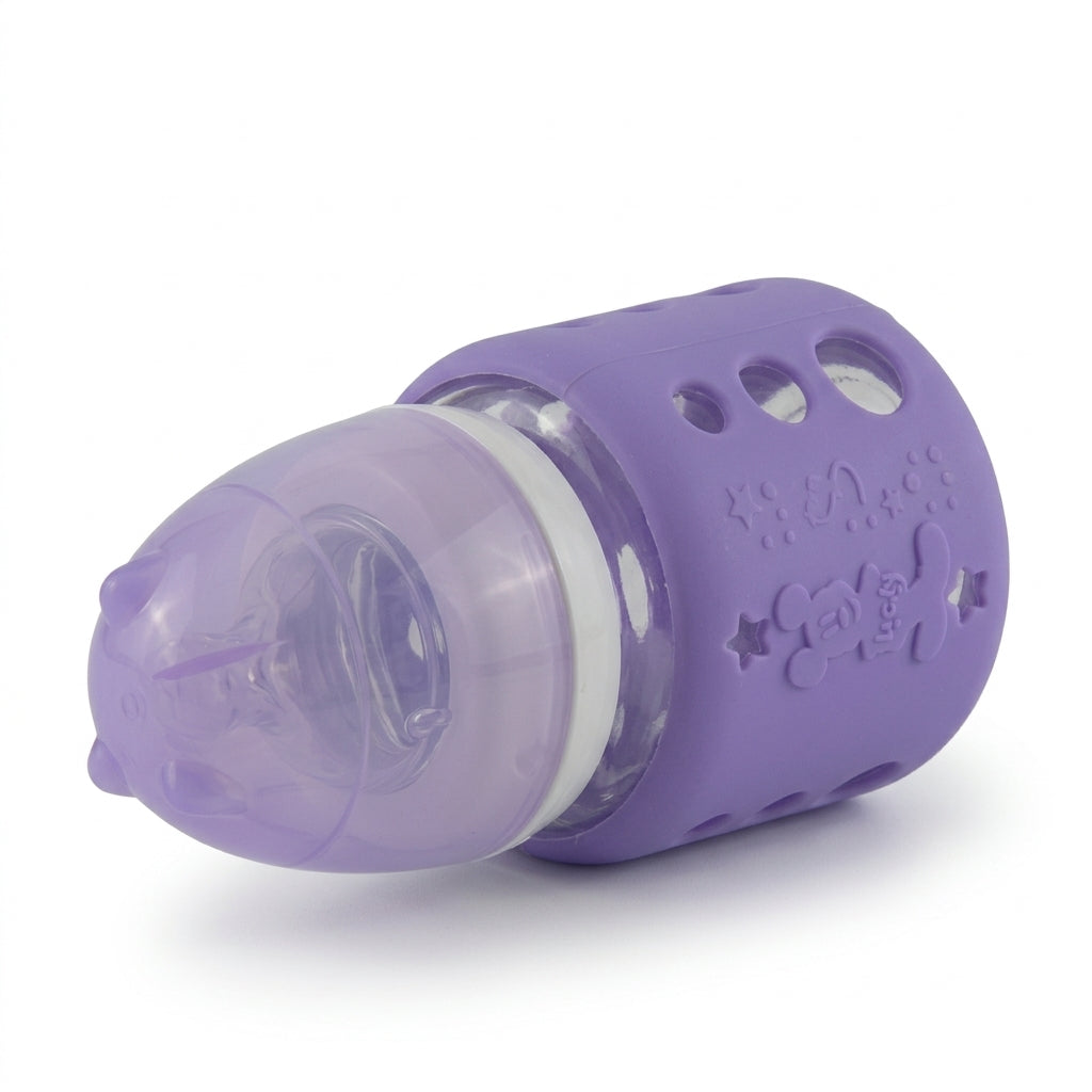 BABY GLASS FEEDER MICKEYMOUSE PURPLE YES