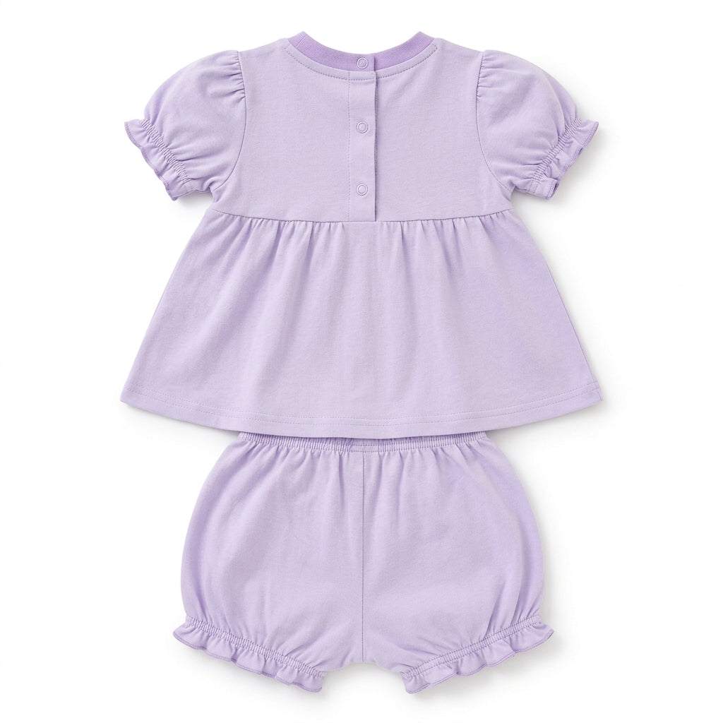 IMPORTED PREMIUM BABY GIRLS SOFT SUMMER FROCK STYLE TOP & BLOOMER SET