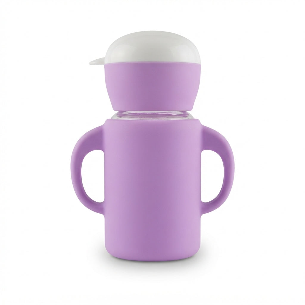 BABY FEEDING GLASS BOTTLE BEAR PURPLE MAQ