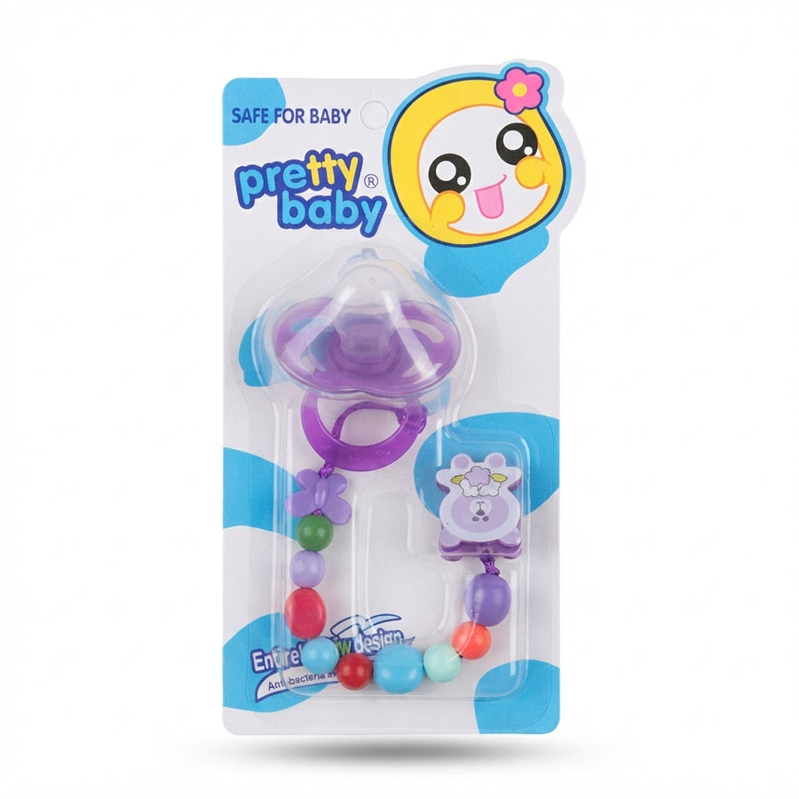 BABY PACIFIER SILICONE WITH CHAIN PURPLE