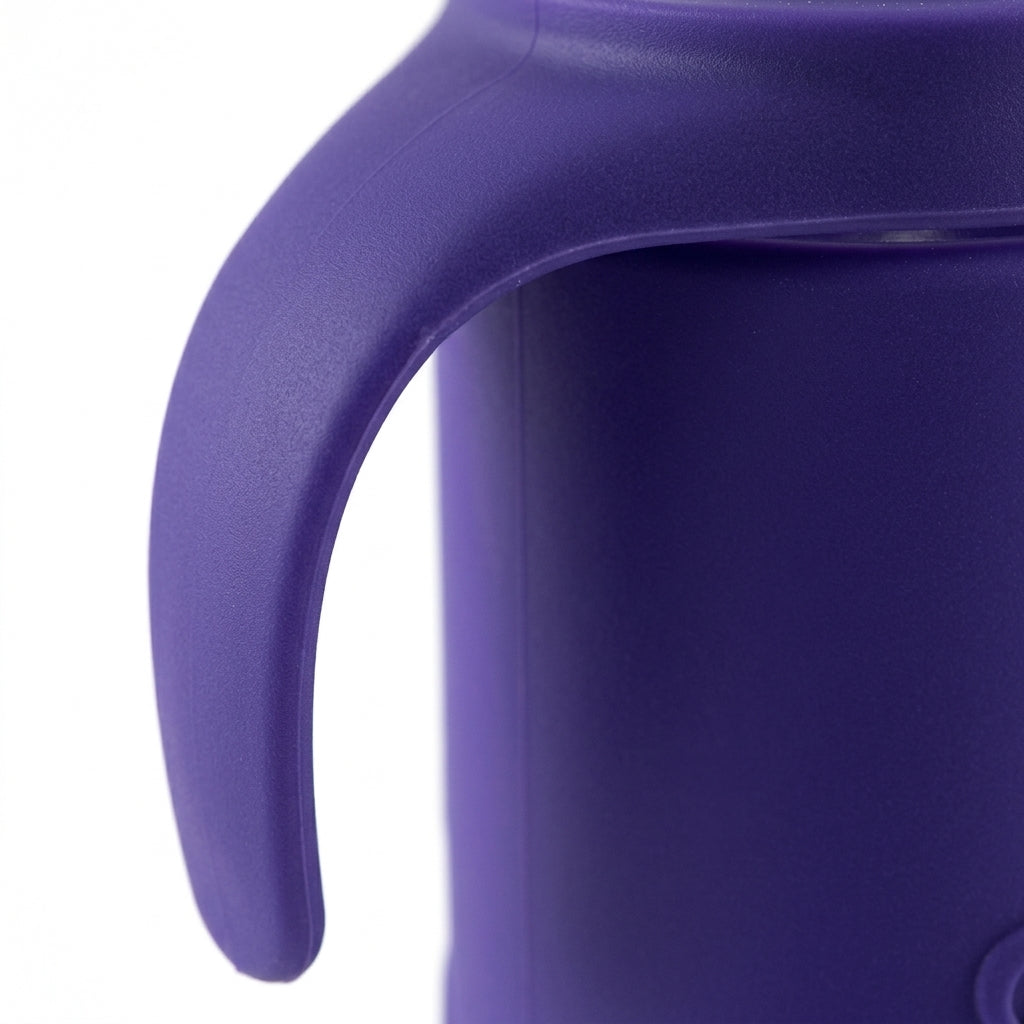 BABY GLASS FEEDER RATTLE CAP PURPLE YES