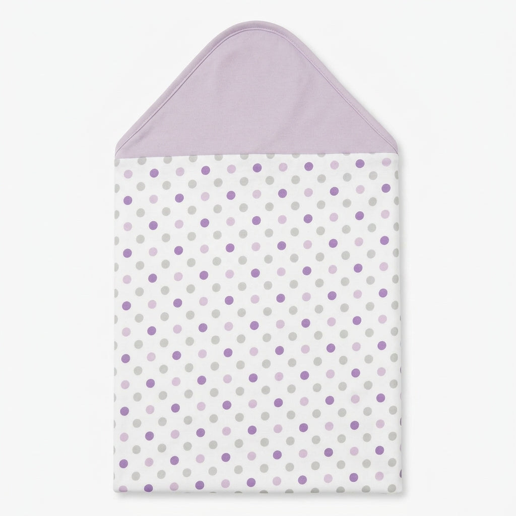 BABY WRAPPING SHEET CAP BEAR DOTED PURPLE