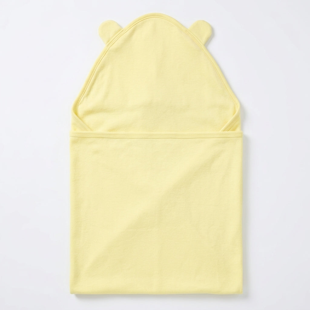 BABY HOODED BATH TOWEL 1PCS HAMSTER CARTOON YELLOW
