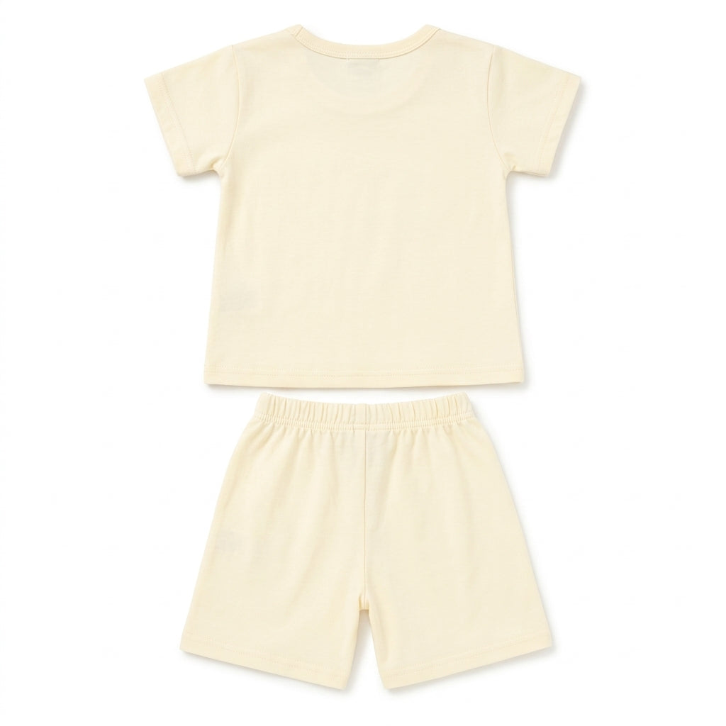 IMPORTED BABY HAPPY BEAR 100% COTTON SUMMER T-SHIRT & SHORTS SUIT