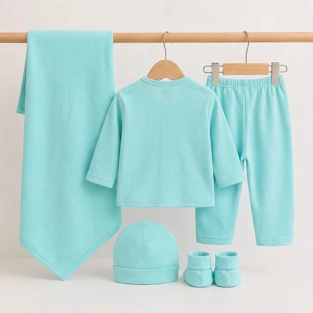 BABY SUIT 5 PIECES SET CYAN COLOR KOTRAI